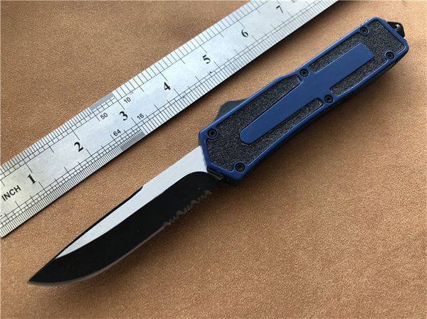 

Double action automatic knife Blue 440C Blade Zinc-Aluminum EDC survival gear Hunting Tactical knives cut tools P943M Q