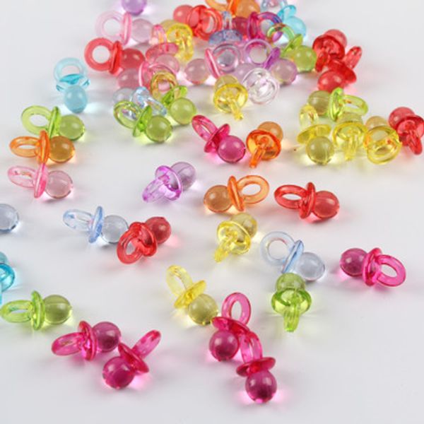 

50pcs mini plastic pacifiers nipple beads acrylic loose beads diy making toy cake decoration ewelry accessories wholesale dhl, Black