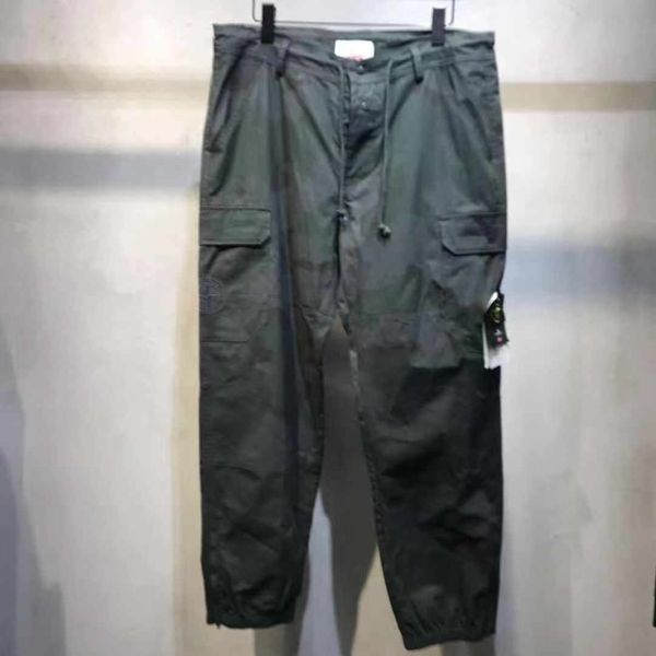 

stones islands classic tide brand casual pants mens designer jeans camouflage embroidered overalls slim couple trousers trend sports pants, Black