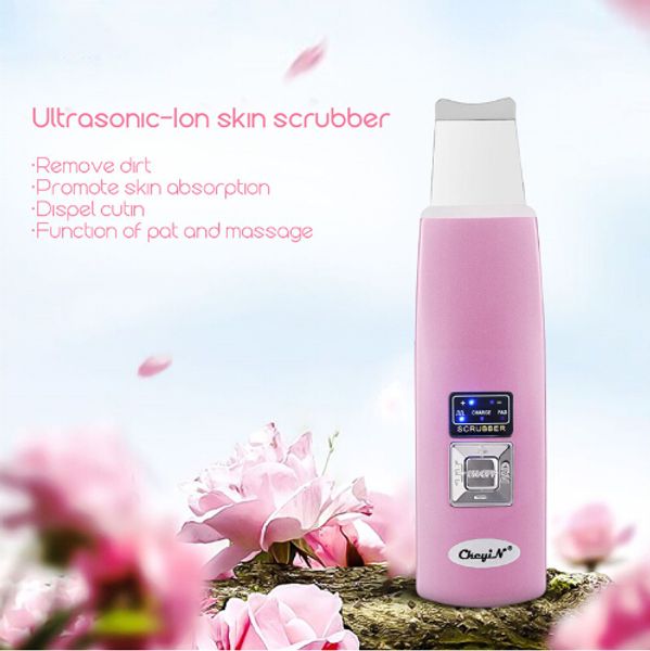 

ultrasonic skin scrubber deep cleaning skin machine facial pore cleaner acne face skin facial cleansing devices
