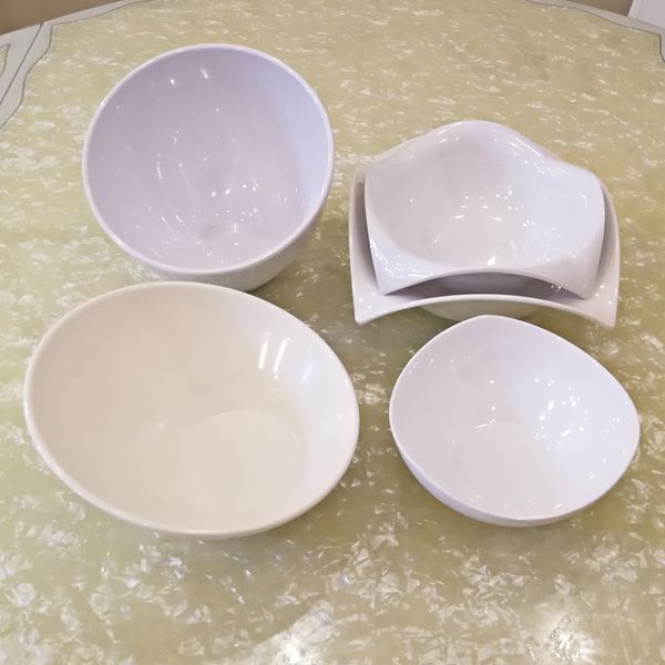 

a5 melamine dinnerware white pot seasoning bowl restaurant big square bowl environmental protection tableware soup bowl