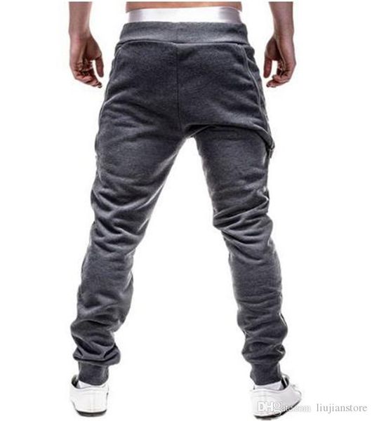 

fashion mens loose sport pants male casual pants spring designer long pants joggers pure color trousers, Black