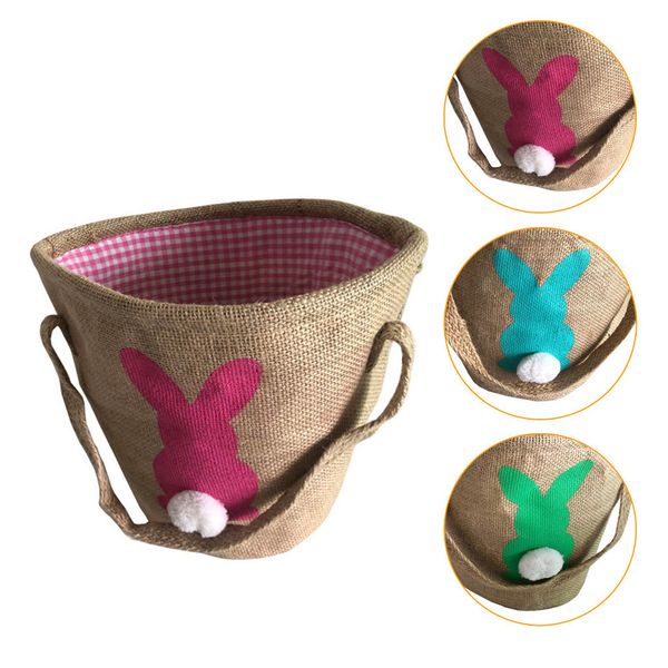 

easter egg storage bag basket child burlap bag carrying candy and holiday party gifts accessories home supplies#25