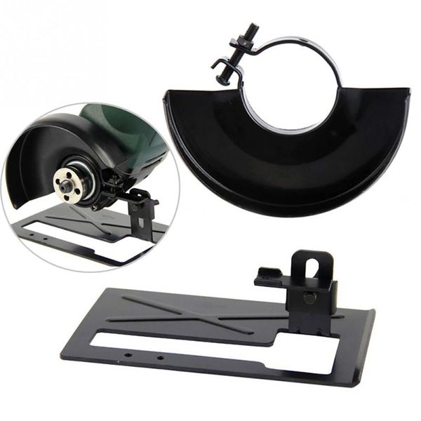 

houkiper 1pc angle grinder dedicated cutting seat stand machine bracket rod table+1pc cover shield safety woodworking tools