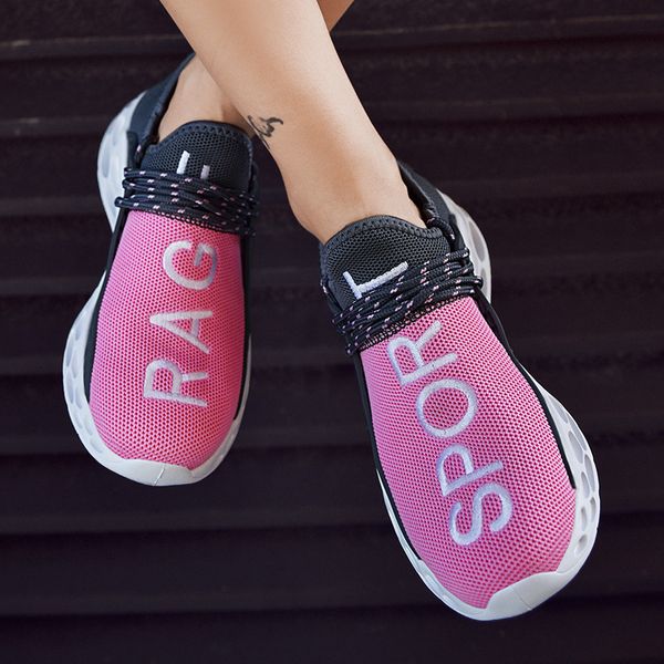 

women running shoe light weight four season women sneakers breathable lace up lady tennis trainer pink sport walking shoe big 42