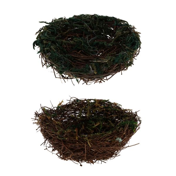 

2 шт./компл. 4" 6" натуральный ротанг птицы гнездо весна украшения реквизит сад двор дом