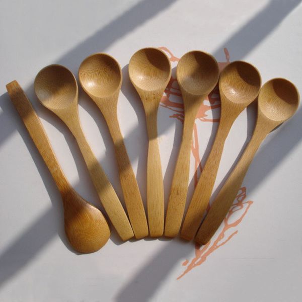 Cozinha de bambu de cozinha ecológica sopa de utensílios de cozinha de cozinha infantil chá de leite mini colheres de sopa bolo de sobremesas de sobremesas bh2291 tqq