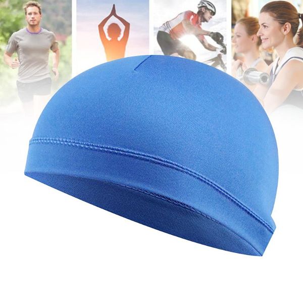

headwear yoga running helmet liner cap solid beanie hat cycling sun protection outdoor sport sweat wicking windproof stretchable, Black