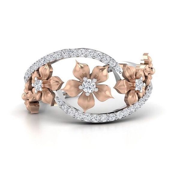 

ring for women flower hollowing craft rose gold color silver & gold color fashion jewelry friendship gift me0341, Slivery;golden