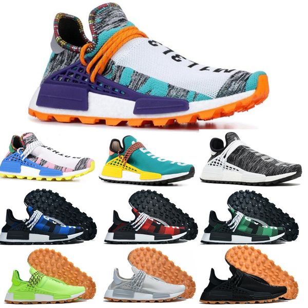 

2019 in piration olar pack human race trail running hoe bbc green blue plaid pharrell william men port de igner neaker ize 36 45