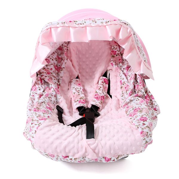 2019 Universal Fit Snug Breathable Windproof Cotton Fur Printed Baby Car Seat Covers Winter Infant Sleeping Sets Warmer Kids Outdoor Canopy From