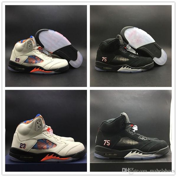 

2018 International Flight Paris Basketball Shoe 5s 75 3M Black White World Cup Fashion Desginer Mens Sport Sneaker