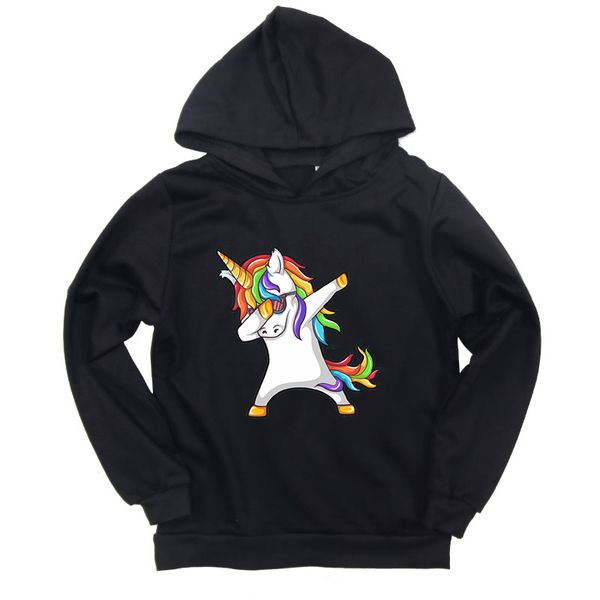 

2019 унисекс детские детские мальчики девочки толстовки unicorn tracksuit детская одежда набор милые фуфайки малышей вскользь осень hoodie, Black
