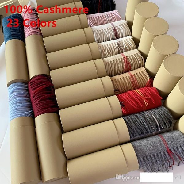 

with roll tube box gift 2019 winter luxury 100% cashmere scarf men and women designer classic big plaid scarves pashmina infinity scarfs, Blue;gray