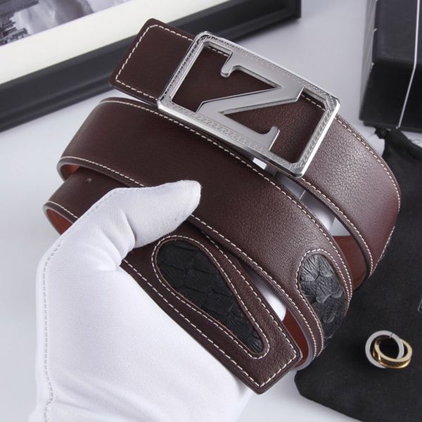 

роскошный пояс anaconda цвета, соответствующий ремень корпус с новым нержавеющей сталью вися пряжка с упаковкой шириной от 3.8cm конструктор, Black;brown