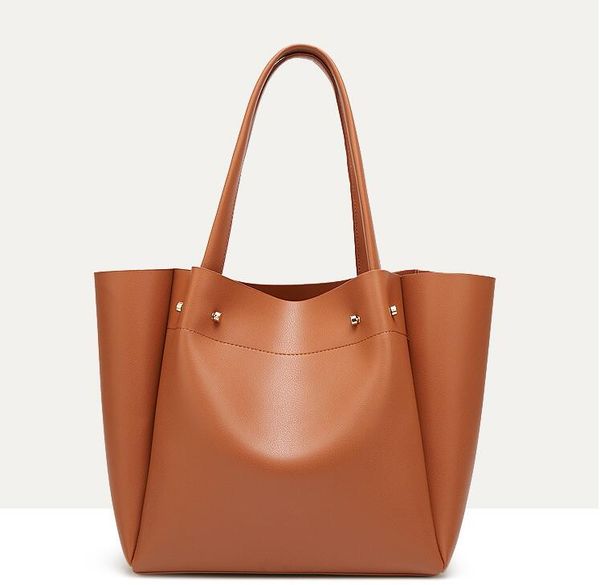 

designer woman solid color tote bags large capacity shoulder tote bag luxury lady oversize handbag/2