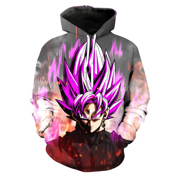 

новые аниме dragon ball z гоку harajuku стиль 3d печати толстовки мода одежда женщины / мужчины мода 3d hoodiest повседневная пуловеры топ k, Black