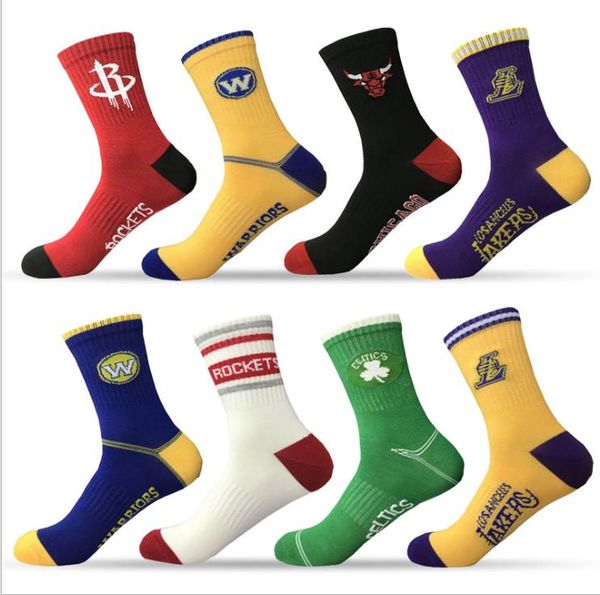 

mid-tube male sports training running socks non-slip basketball socks male, Black