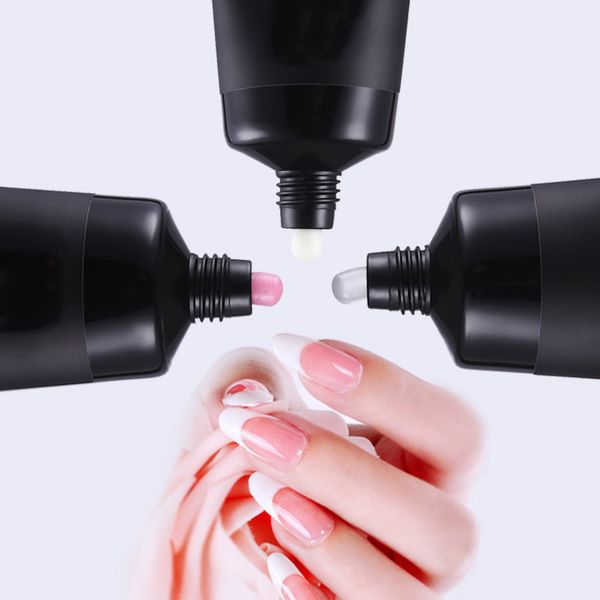 

crystal pink white jelly color nail builder extension tips gel nail art handle acrylic gel poly set manicure, Red;pink