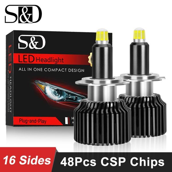

48 csp 16 sides h11 h7 led car headlights bulbs 6000k h8 h1 hb3 9005 hb4 9006 50w 3d 360 degree automotive fog lights auto lamp