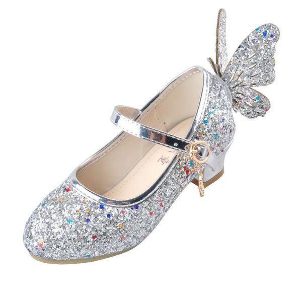 

baby princess girls shoes sandals for kids glitter butterfly low heel children shoes girls party enfant meisjes schoenen, Black;grey