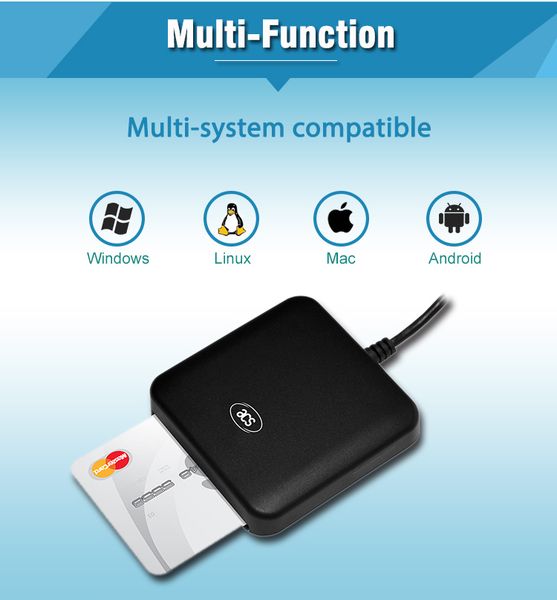 

portable small contact usb emv iso 7816 smart type-c card reader for android system acr39u-uf