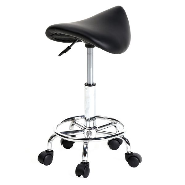 

saddle stool rolling chair, adjustable rotation hydraulic stool with wheels medical massage salon kitchen spa bar chairs black