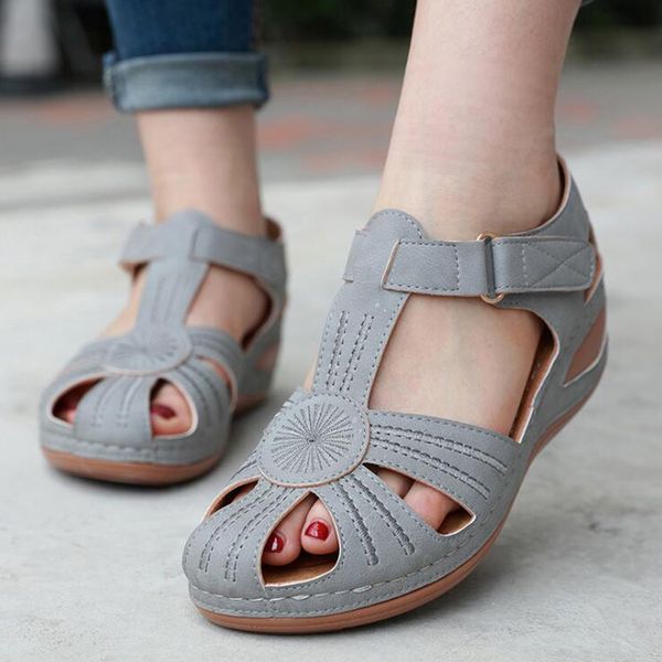 

plus size fashion summer women sandals female beach shoes wedge high heel comfortable light platform sandals zapatos de mujer, Black