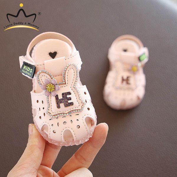 

leather baby girl sandals ears summer baby shoes soft rubber sole non-slip sandals toddler shoes outdoor, Black;red