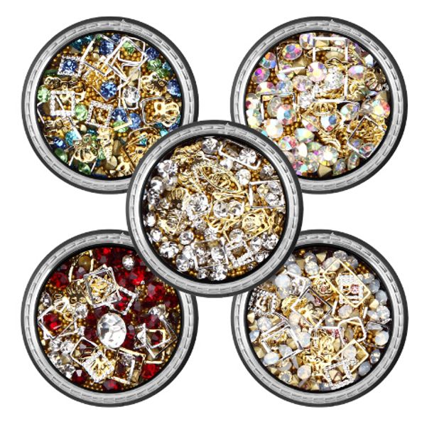 

mixed color 3d nail art decorations rhinestones for nail wheel nails glitter crystals accessoires nail diamonds, Silver;gold