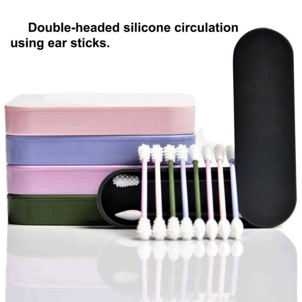 

многоразовые двухсторонние ватные тампоны для чистки ушей косметические силиконовые тампоны для купания ушная палочка