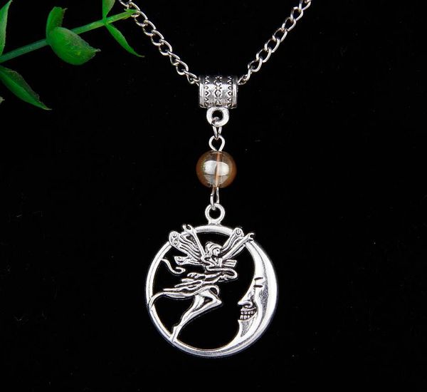 

горячие продажи 10 шт. / лот сплав древней серебряной луны angelmulti бусы очарование подвески ожерелье мода женщинымужчины ювелирные издели, Silver