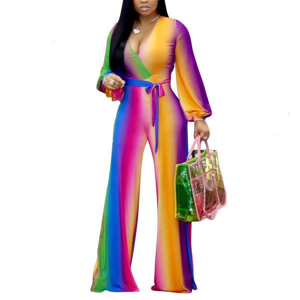 

комбинезон женских комбинезоны для женщин многоцветной печатной моды женщина streetwear полной длины комбинезон sexy глубокого пояс опоясанн, Black;white