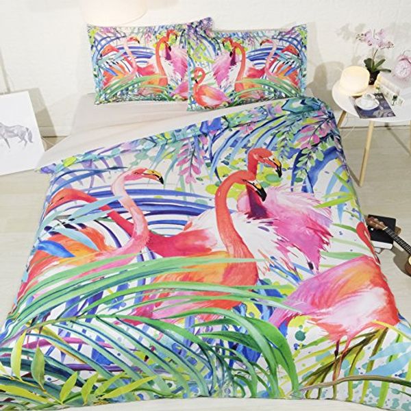Flamingo Bedding Twin Bed In A Bag Banana Leaf Duvet Cover Queen