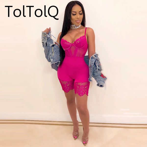 

2019 lace jumpsuits for women tracksuit black playsuit hollow out rompers rose blue womens jumpsuit v neck party bodysuit, Black;white
