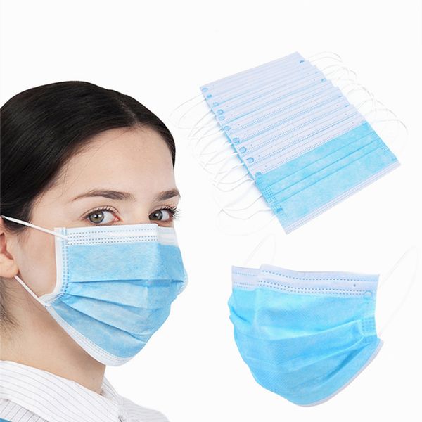 

in stockdisposable face masks 3 layers dustproof mask facial protective cover masks set anti-dust mask dhl shipping