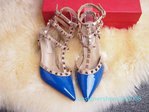 

fashion designer high heels leather shiny leather ladies shoe sandals multiple colors available shoes with box d08, Black