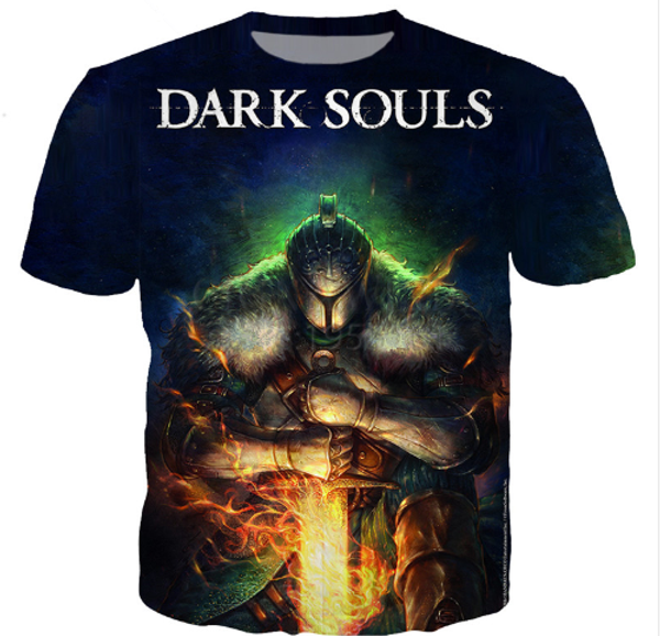

latest arrival fashion game dark soul t shirt men/women 3d printed t-shirts short sleeve harajuku style tshirt streetwear u1668, White;black