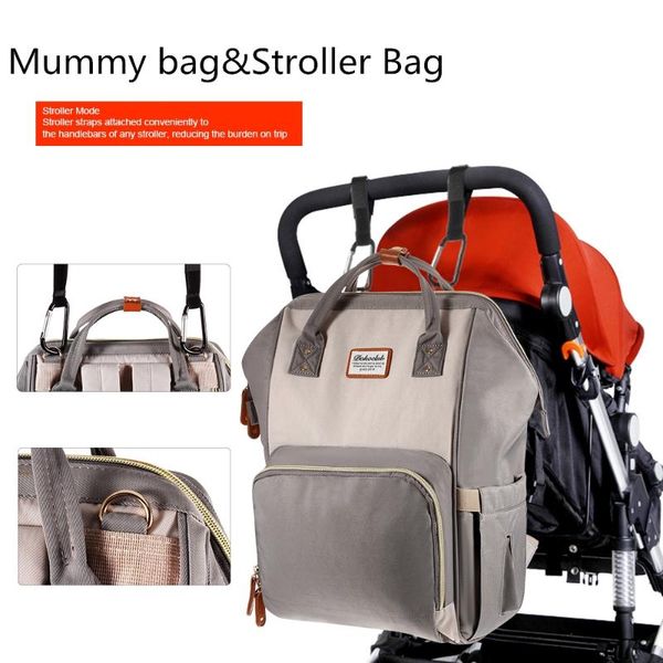 

мода кожа шитье мамочка сумка рюкзак подгузник изменение сумка водонепроницаемого ребенок с 3 бутылочкой для кормления карманы коляски