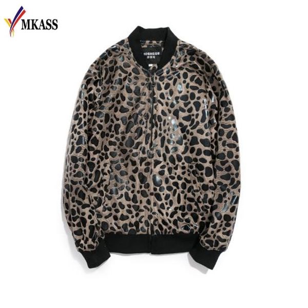 

hot leopard printing jacket mens baroque bomber jackets mens slim fit clothing club outfits men short jacket m-5xl, Black;brown