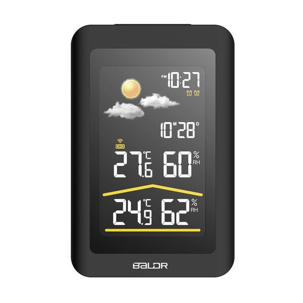 

baldr b0320wst2h2pr - v5 wireless indoor outdoor weather station clock time display table desktop wall led screen digital clock