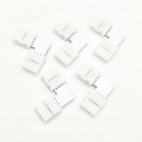 

zdm 5pcs l тип светодиодной ленты разъем 5050 10 мм светодиодный разъем rgb l-образные светодиодные разъемы полосы света