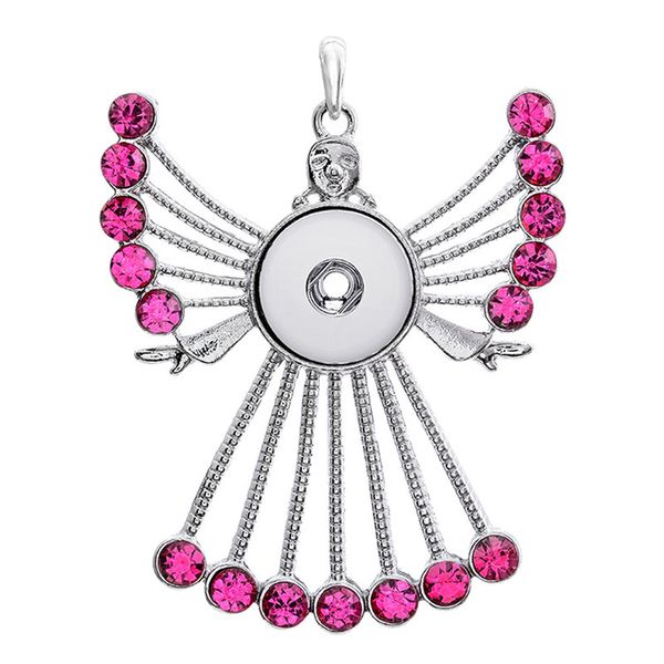 

fashion interchangeable metal ginger crystal necklace 217 fit 18mm snap button pendant necklace charm jewelry for women gift, Silver