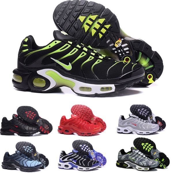 

2019 Новый Дизайн Высочайшее Качество TN Мужские ШОУ Дышащая Сетка Chaussures Homme Tn REqUin Noir Открытый ШОУ Размер 7-12