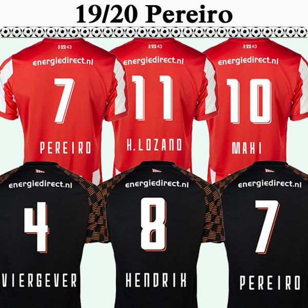 

19 20 h. lozano mens soccer jerseys new pereiro hendrixÂ maxi home red away balck football shirts viergever short sleeves camisetas de futbol, Black;yellow