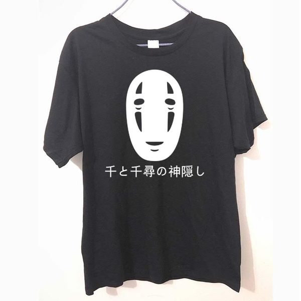 

Japanese Style Spirited Away Letters Print T Shirt Cotton Short Sleeve Faceless Harajuku T-Shirt Summer Fashion Tops Tees