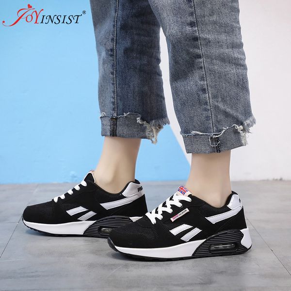 

women air cushion sports shoes outdoor running lace up ladies shoes woman sneakerscasual fashion women's sneakers new arrival, Black