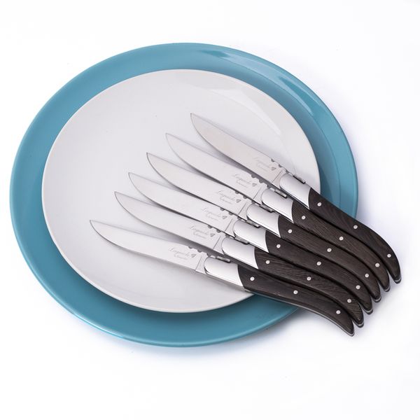

6pcs/set stainless steel dinner fork salad dessert fruit forks flatware cutlery set wooden handle table steak knives fork set