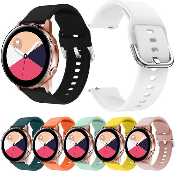 

20mm 22mm silicone strap for samsung galaxy watch active 2 for huawei watch 2 smart watch band