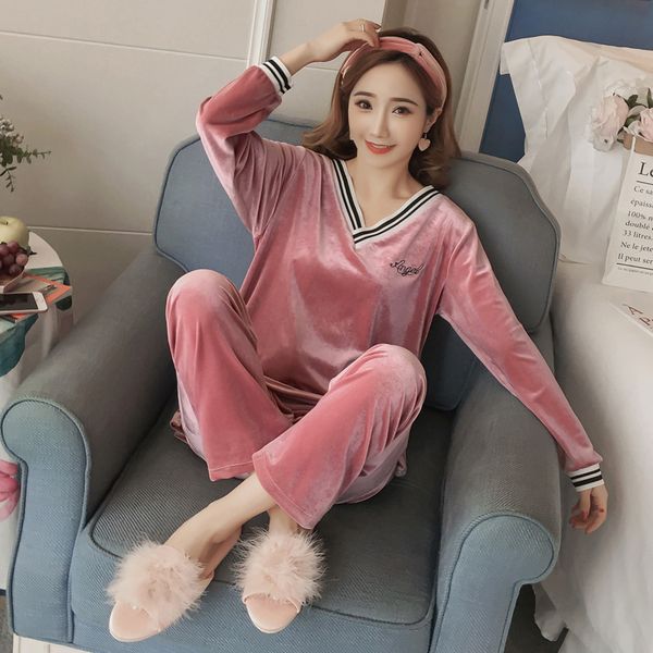 

winter warm flannel elegant women sleepwear pajamas lady cartoon red pajama set pullover coral fleece pijamas mujer home suits, Blue;gray